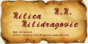 Milica Milidragović vizit kartica